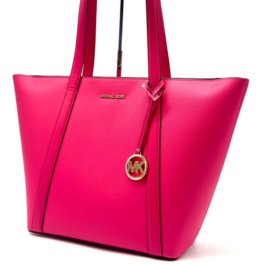 Michael Kors Pratt Large Signature Logo Tote Bag - Electric Pink